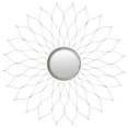 thumbnail image 1 of SAFAVIEH Geometric Round Sunburst Flower Mirror, Silver, 1 of 3
