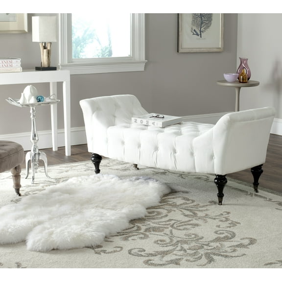 SAFAVIEH Georgette Modern Glam Tufted Bench, White