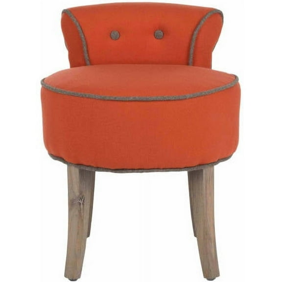 SAFAVIEH Georgia Contemporary Glam Upholstered Vanity Stool, Burnt Orange