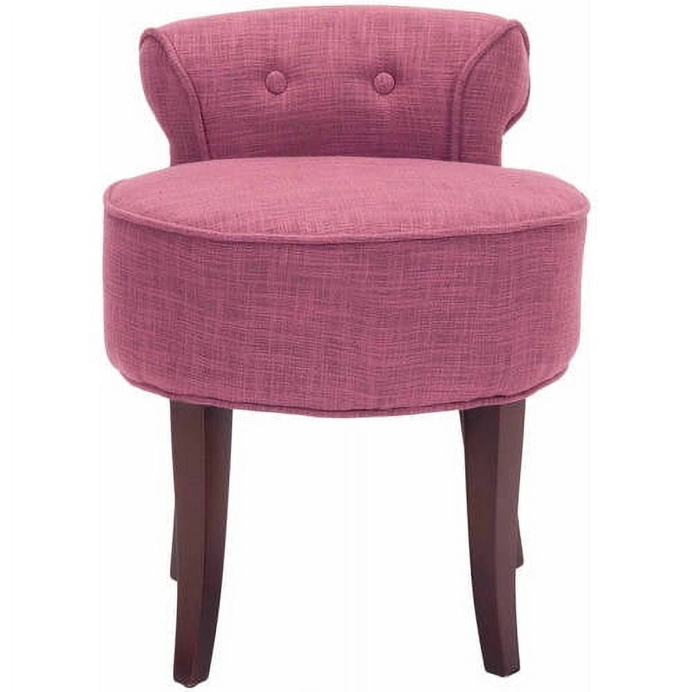 SAFAVIEH Georgia Contemporary Glam Upholstered Vanity Stool, Rose