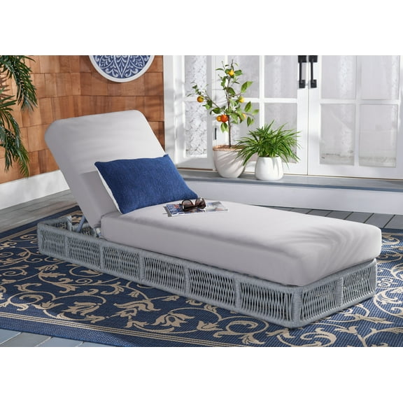 SAFAVIEH Gillian Outdoor Patio Sunlounger, Grey