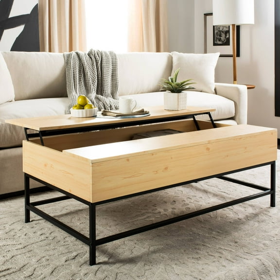 SAFAVIEH Gina Contemporary Lift-Top Coffee Table with Storage, Light Oak