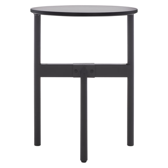 SAFAVIEH Gio Modern Black Round Epoxy Finish End Table (15.7 in. W x 15.7 in. D x 22 in. H)