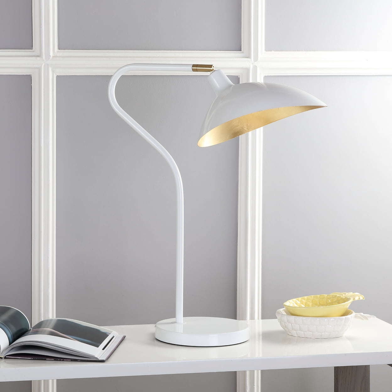 Contemporary White Adjustable Desk Lamp for Kids' Nursery