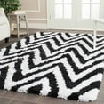 thumbnail image 1 of SAFAVIEH Giuseppe Chevron Shag Area Rug, Ivory/Black, 4' x 6', 1 of 11