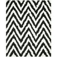 thumbnail image 1 of SAFAVIEH Giuseppe Chevron Shag Area Rug, Ivory/Black, 8' x 10', 1 of 10