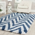 thumbnail image 1 of SAFAVIEH Giuseppe Chevron Shag Area Rug, Ivory/Blue, 10' x 14', 1 of 11