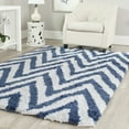 thumbnail image 1 of SAFAVIEH Giuseppe Chevron Shag Area Rug, Ivory/Blue, 7' x 7' Square, 1 of 6