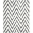 thumbnail image 1 of SAFAVIEH Giuseppe Chevron Shag Area Rug, Ivory/Grey, 2'6" x 4', 1 of 7