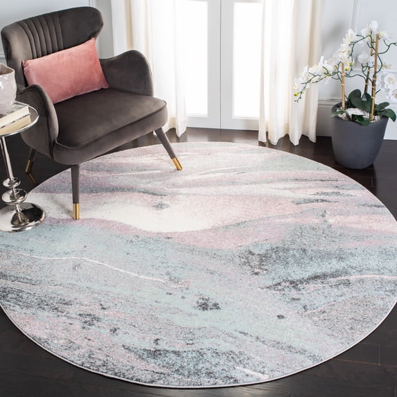 Safavieh Glacier Aleesha Geometric Area Rug, Pink/Blue, 3' x 3' Round
