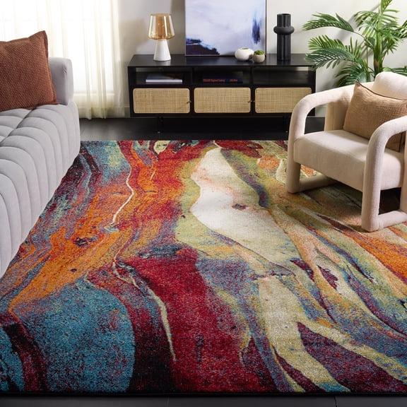 Safavieh Glacier Aleesha Geometric Area Rug, Red/Green, 10' x 10' Square