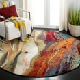 thumbnail image 1 of Safavieh Glacier Aleesha Geometric Area Rug, Red/Green, 6'7" x 6'7" Round, 1 of 10