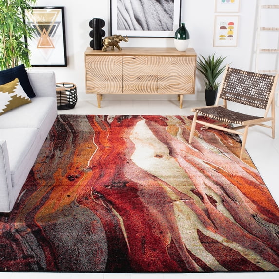 Safavieh Glacier Aleesha Geometric Area Rug, Red/Multi, 11' x 11' Square