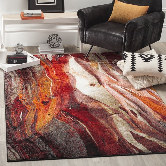 Safavieh Glacier Aleesha Geometric Area Rug, Red/Multi, 5'3" x 7'6"