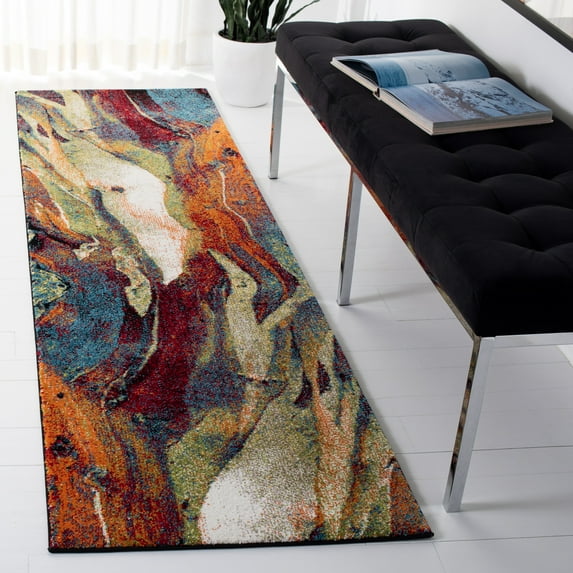Safavieh Glacier Aleesha Geometric Runner Rug, Red/Green, 2'3" x 18'