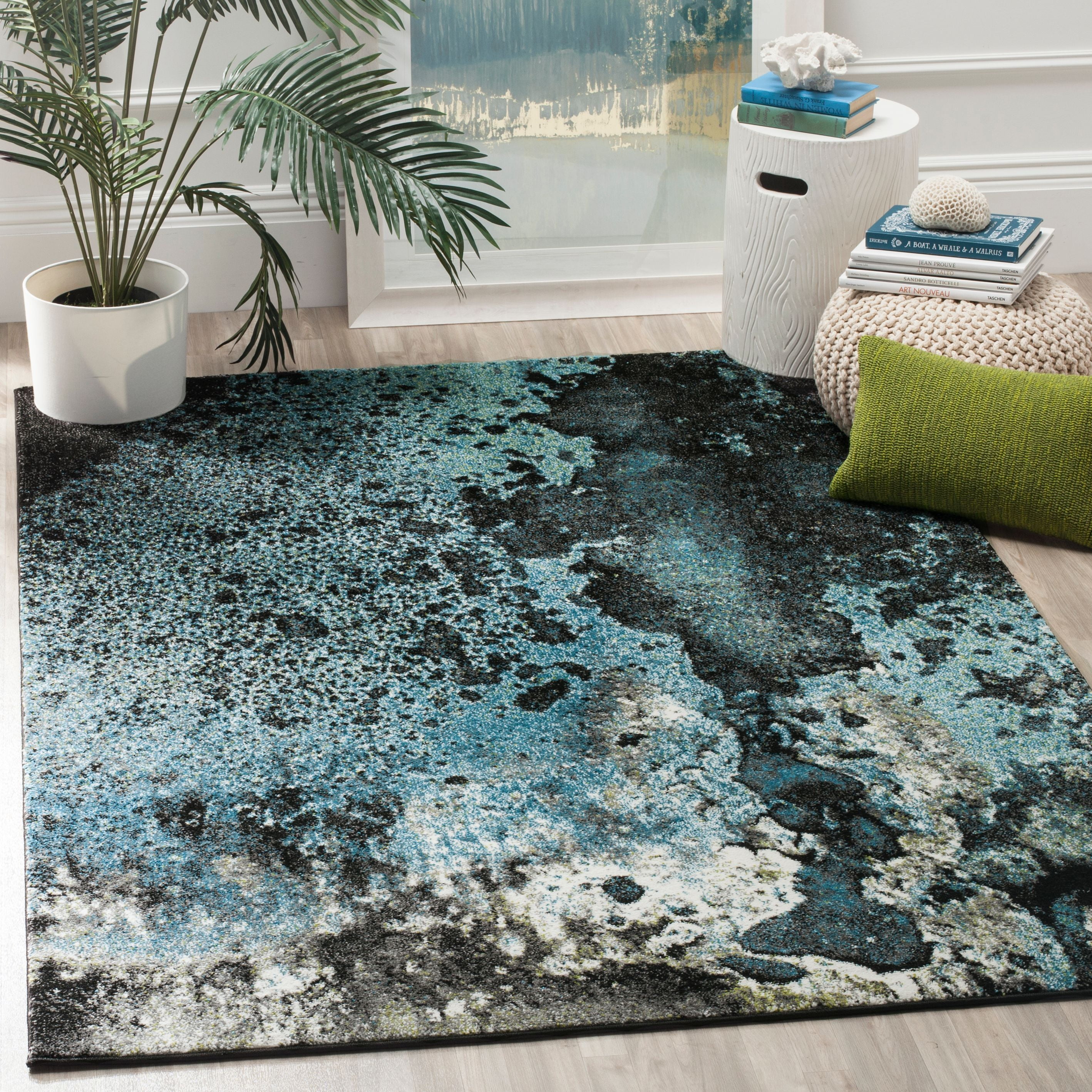 Safavieh Glacier Blue Multi Abstract Square Area Rug