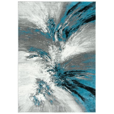 SAFAVIEH Glacier Katelynn Abstract Area Rug, Blue/Grey, 2'7" x 5'