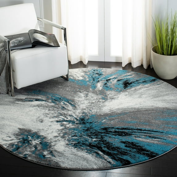 Safavieh Glacier Katelynn Abstract Area Rug, Blue/Gray, 6'7" x 6'7" Round