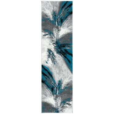 SAFAVIEH Glacier Katelynn Abstract Runner Rug, Blue/Grey, 2'3" x 12'