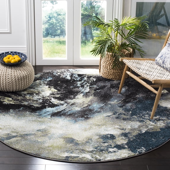 Safavieh Glacier Landen Abstract Area Rug, Blue/Multi, 3' x 3' Round