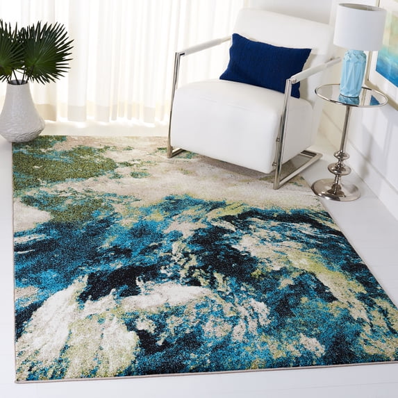 Safavieh Glacier Landen Abstract Area Rug, Navy/Green, 2'3" x 4'