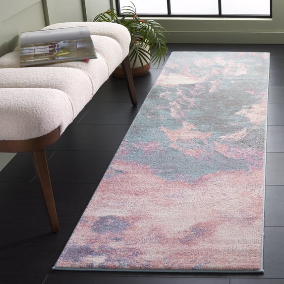 Safavieh Glacier Landen Abstract Runner Rug, Pink/Blue, 2'3" x 12'