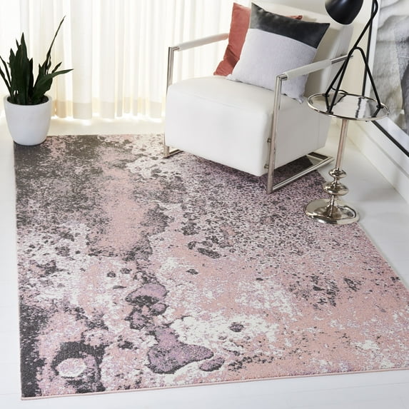 Safavieh Glacier Malanie Geometric Area Rug, Pink/Gray, 3' x 3' Square