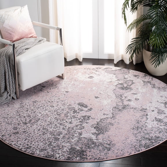 Safavieh Glacier Malanie Geometric Area Rug, Pink/Gray, 6'7" x 6'7" Round
