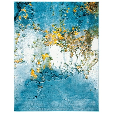SAFAVIEH Glacier Nazca Geometric Area Rug, Blue/Gold, 11' x 15'