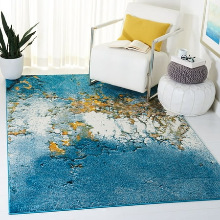 Safavieh Glacier Nazca Geometric Area Rug, Blue/Gold, 2'3" x 4'