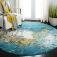 thumbnail image 1 of Safavieh Glacier Nazca Geometric Area Rug, Blue/Gold, 4' x 4' Round, 1 of 10