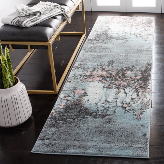 Safavieh Glacier Nazca Geometric Runner Rug, Blue/Pink, 2'3" x 12'