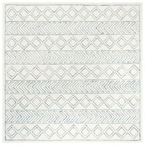 SAFAVIEH Glamour Alan Geometric Area Rug, Ivory/Blue, 6' x 6' Square