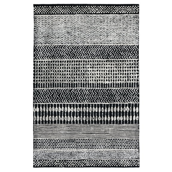 SAFAVIEH Glamour Andreas Geometric Area Rug, Black/Ivory, 5' x 8'
