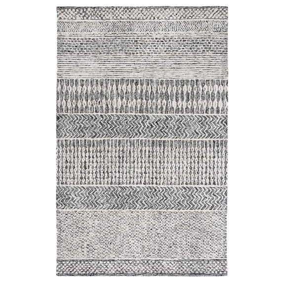 SAFAVIEH Glamour Andreas Geometric Area Rug, Charcoal/Ivory, 4' x 6'