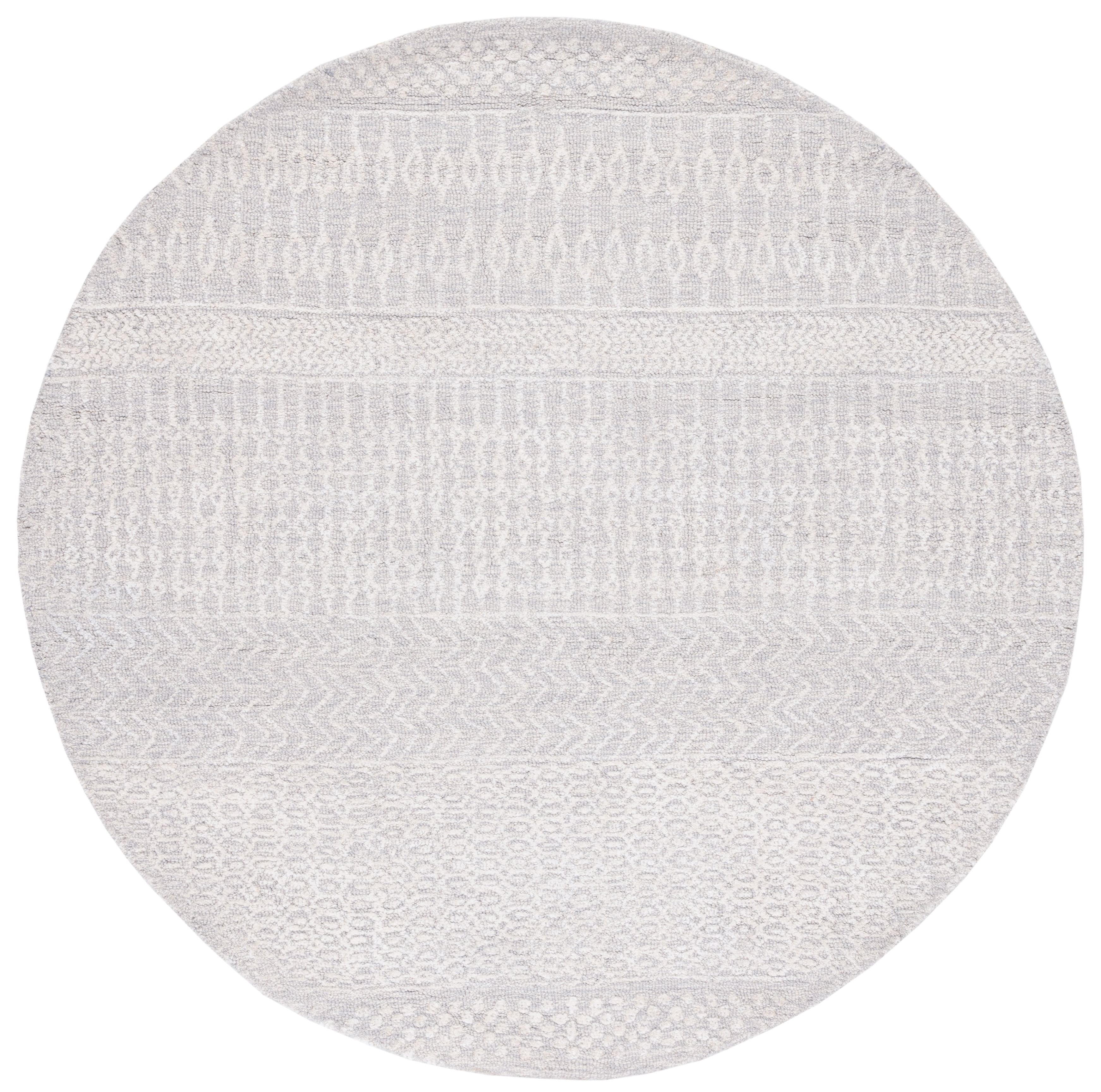 SAFAVIEH Glamour Andreas Geometric Area Rug, Grey/Ivory, 6' x 6' Round