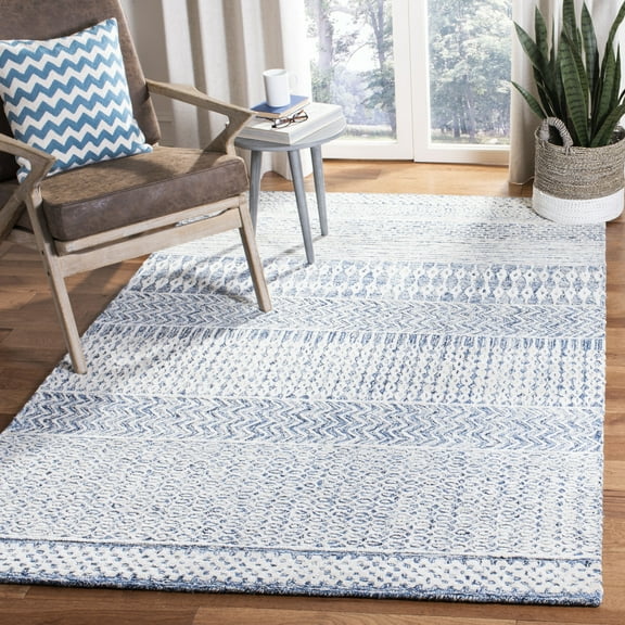 SAFAVIEH Glamour Andreas Geometric Area Rug, Navy/Ivory, 4' x 6'