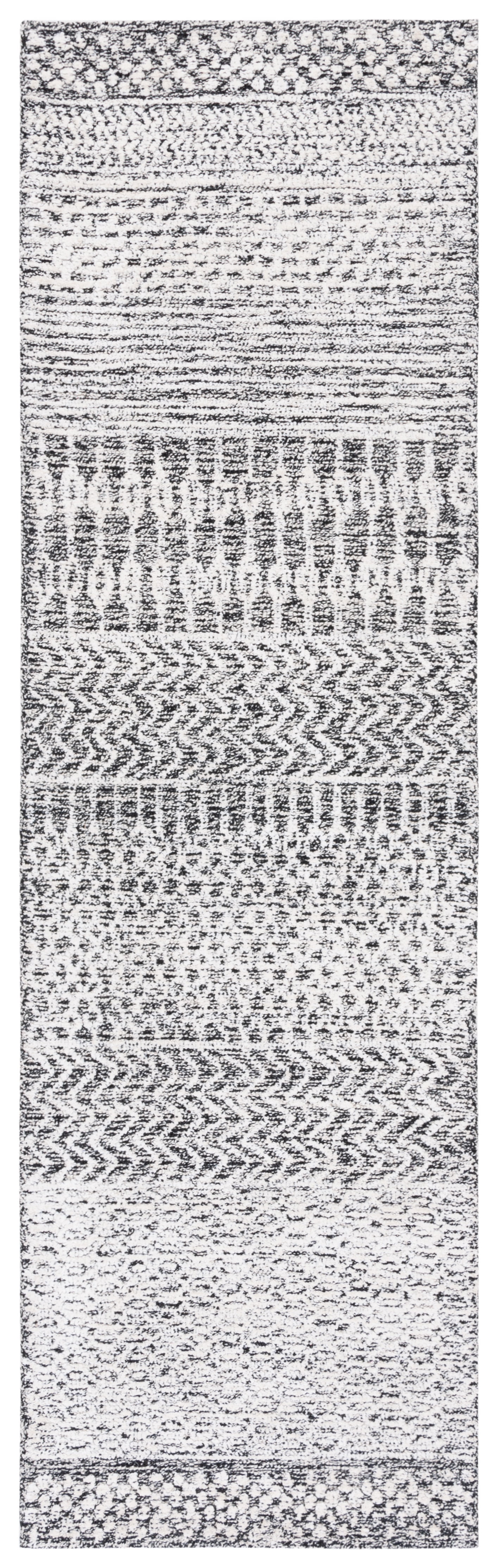 SAFAVIEH Glamour Andreas Geometric Runner Rug, Charcoal/Ivory, 2'3" x 8'