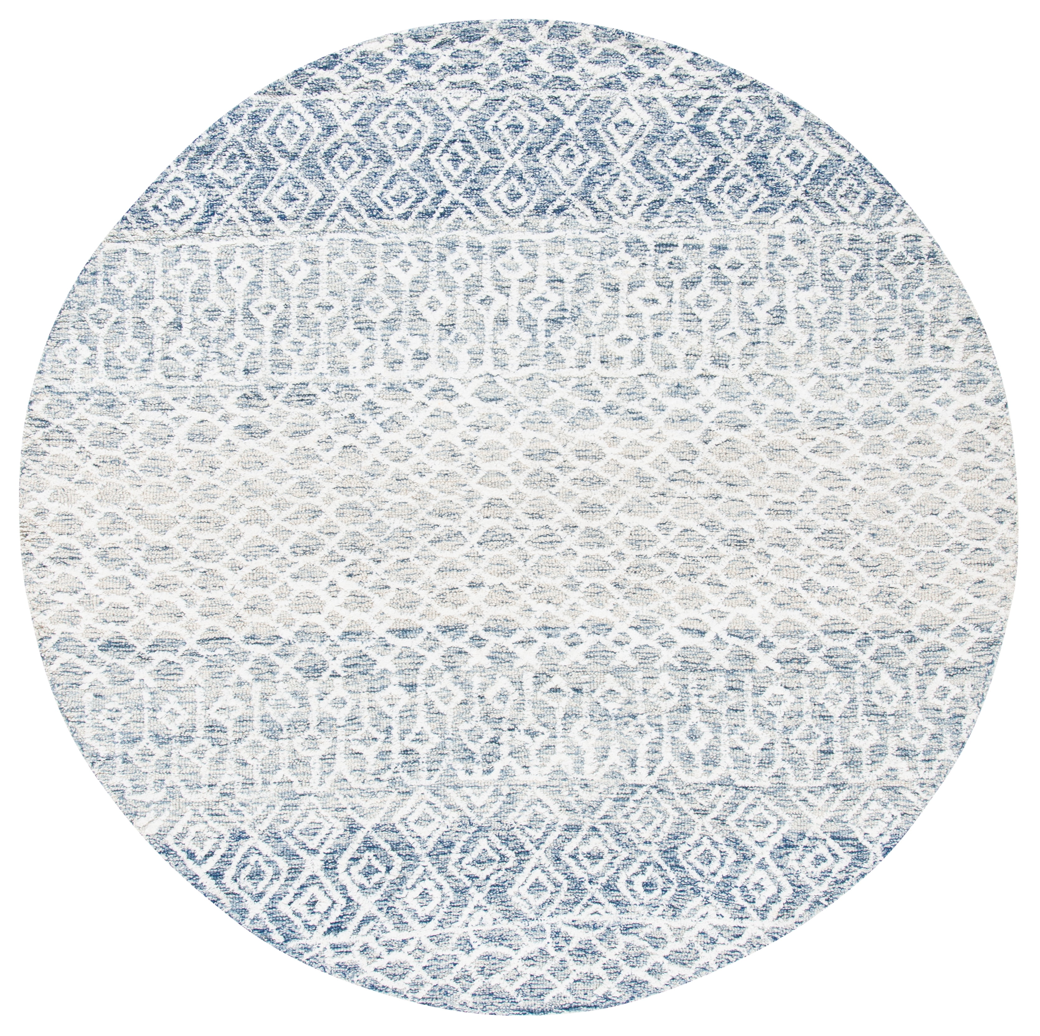SAFAVIEH Glamour Anson Geometric Area Rug, Blue/Ivory, 6' x 6' Round