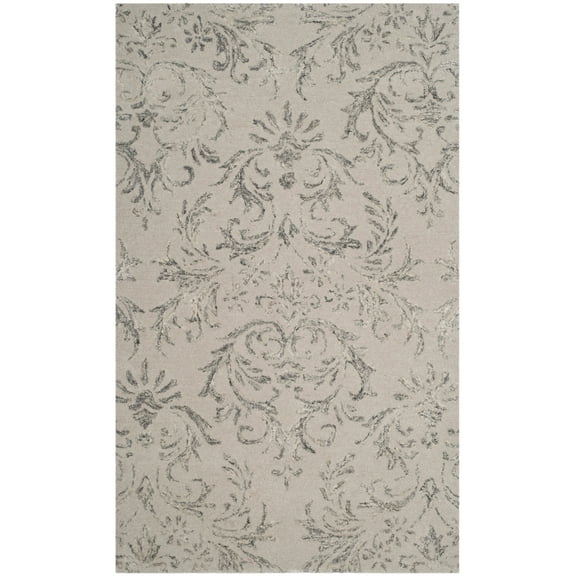 SAFAVIEH Glamour Blanca Damask Area Rug, Grey, 3' x 5'