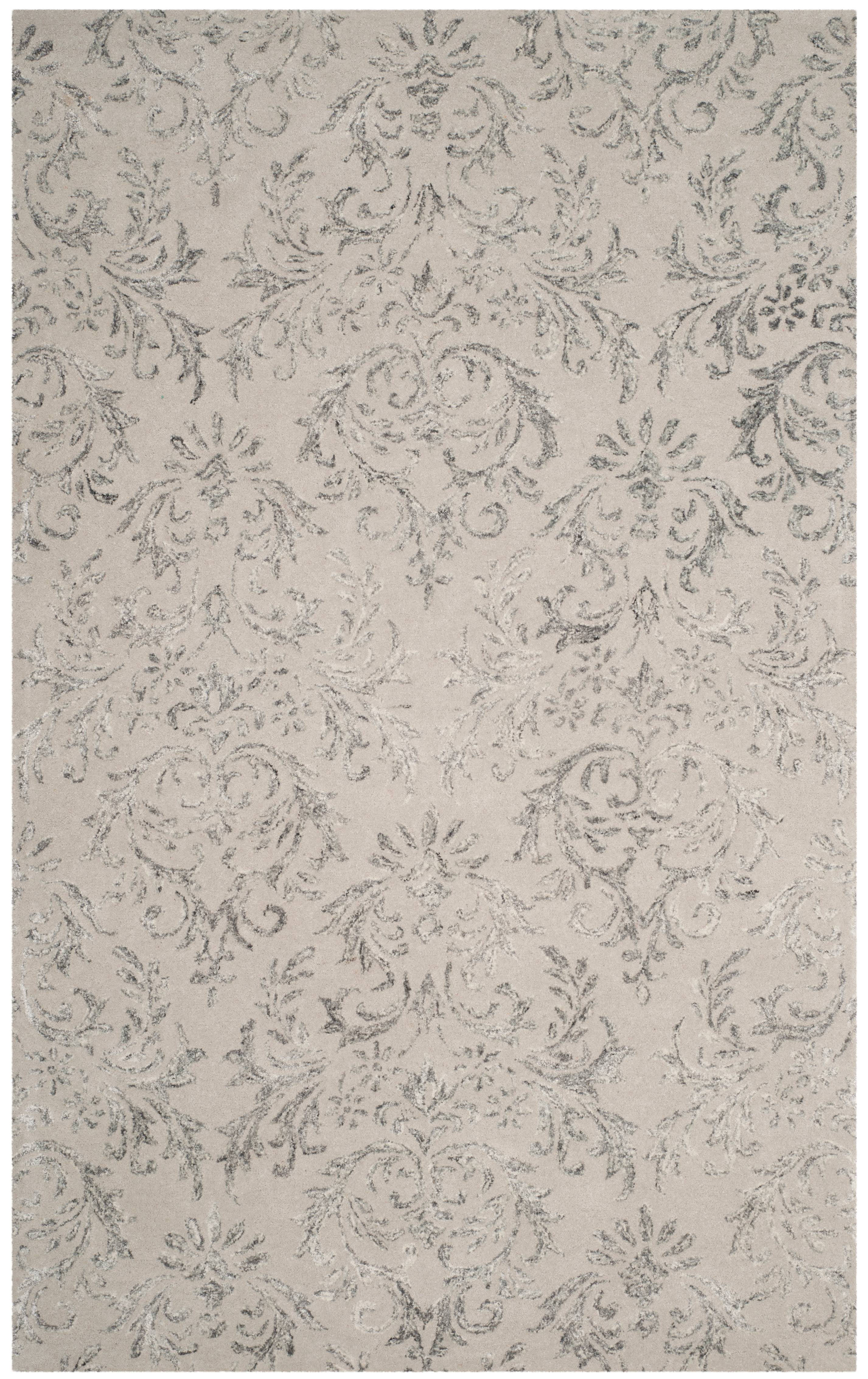 Gray and Nude Hand-Tufted Wool Area Rug, 5' x 8'