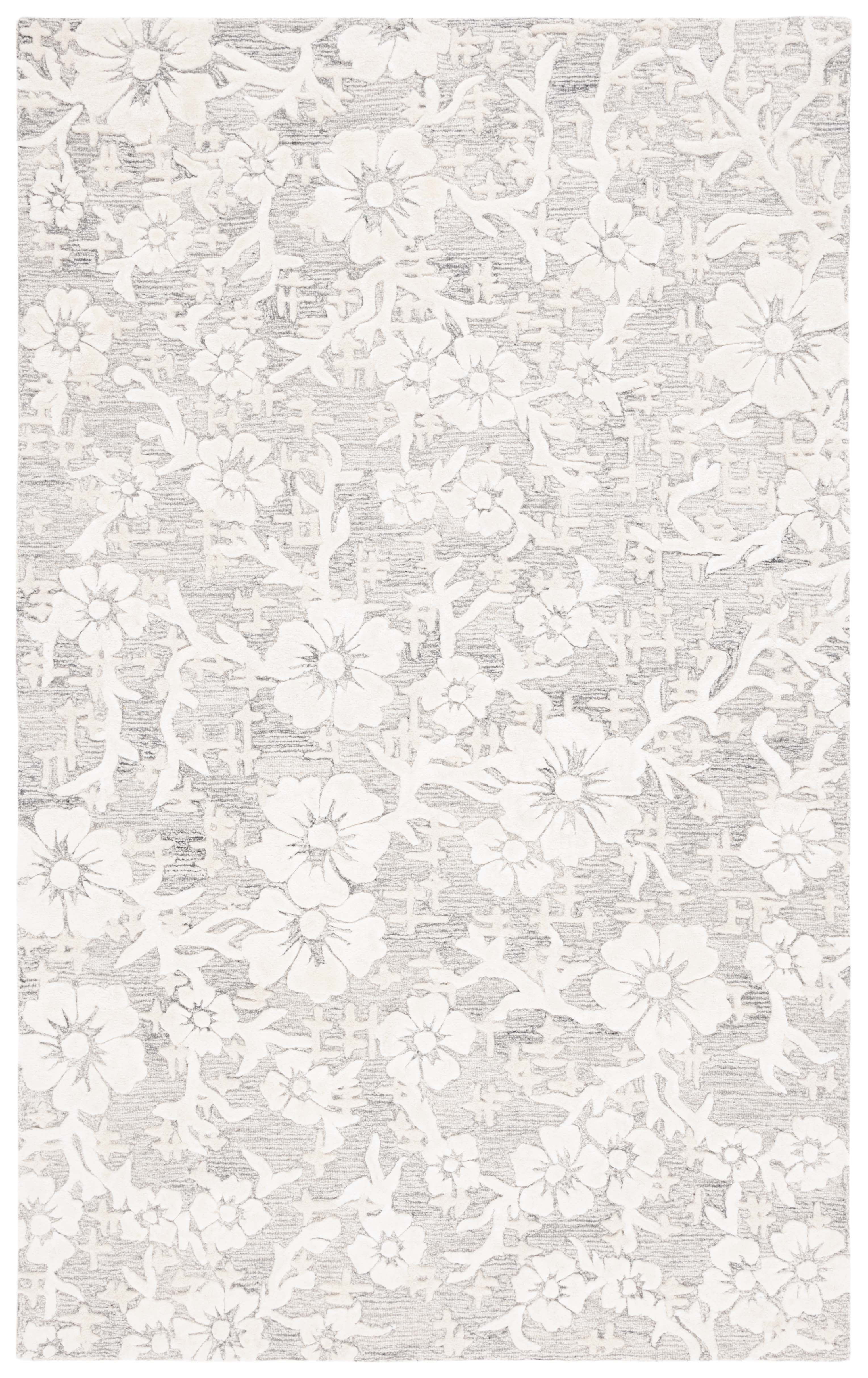 SAFAVIEH Glamour Braylon Abstract Area Rug, Grey/Ivory, 3' x 5'