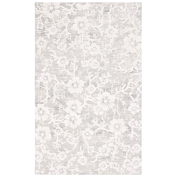 SAFAVIEH Glamour Braylon Abstract Area Rug, Grey/Ivory, 4' x 6'