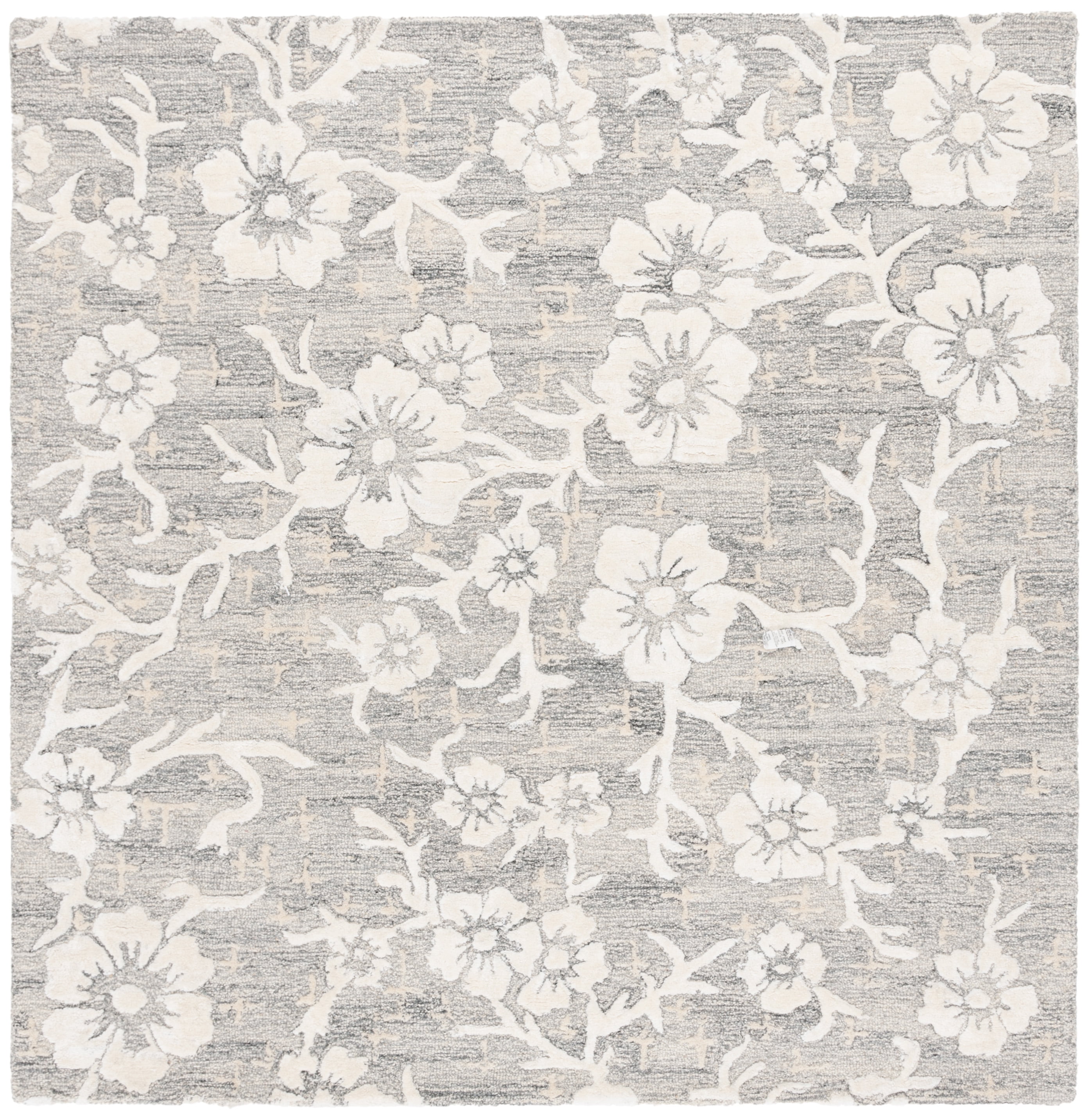 SAFAVIEH Glamour Braylon Abstract Area Rug, Grey/Ivory, 6' x 6' Square