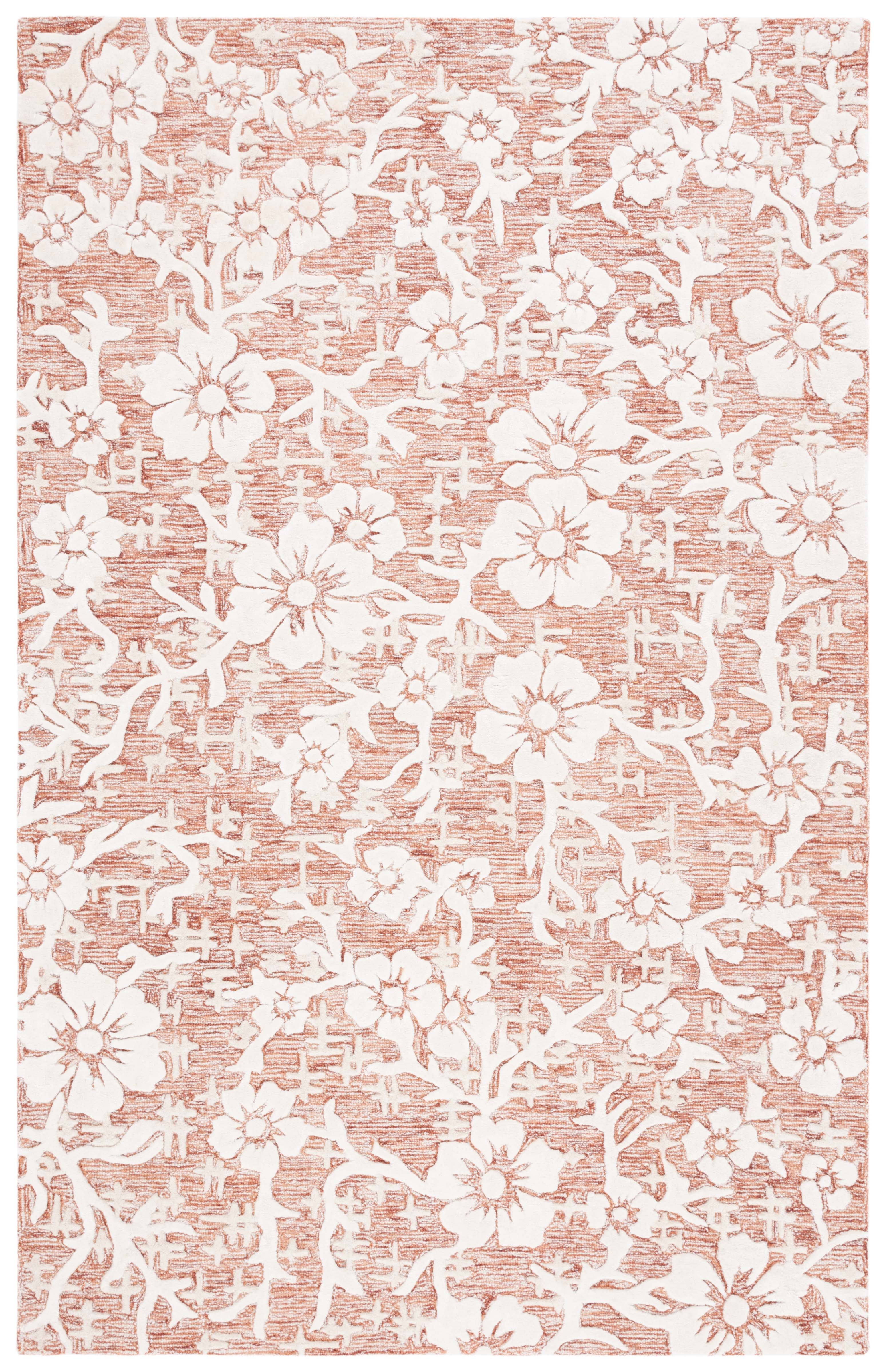 SAFAVIEH Glamour Braylon Abstract Area Rug, Rust/Ivory, 5' x 8'