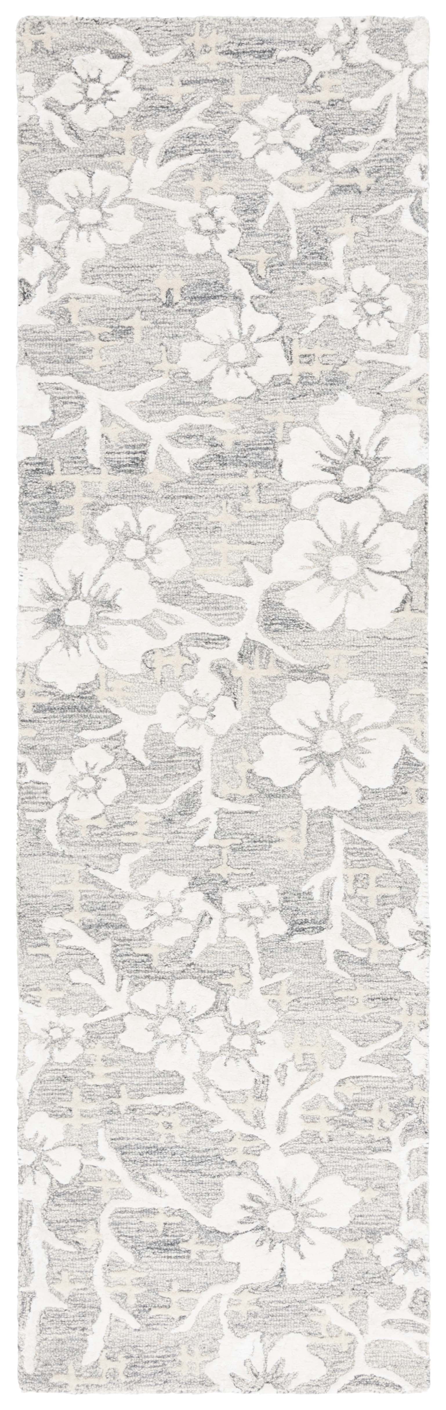 SAFAVIEH Glamour Braylon Abstract Runner Rug, Grey/Ivory, 2'3" x 8'