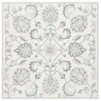SAFAVIEH Glamour Catrine Bordered Wool Area Rug, Ivory/Grey, 6' x 6' Square