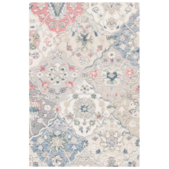 SAFAVIEH Glamour Charmaine Floral Wool Area Rug, Ivory/Red, 3' x 5'