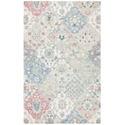 SAFAVIEH Glamour Charmaine Floral Wool Area Rug, Ivory/Red, 6' x 9'