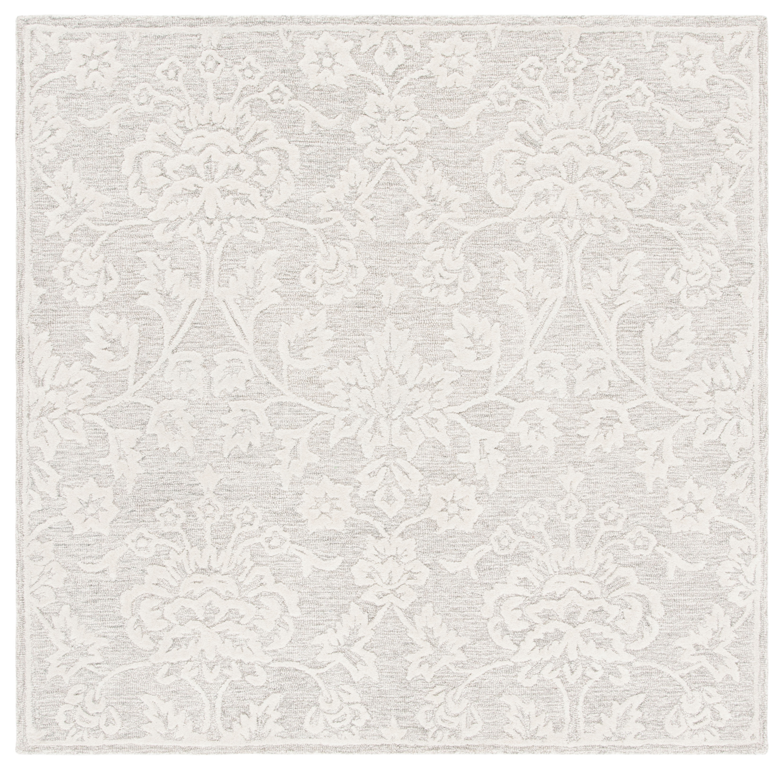 SAFAVIEH Glamour Cionadogh Floral Wool Area Rug, Beige/Ivory, 6' x 6' Square